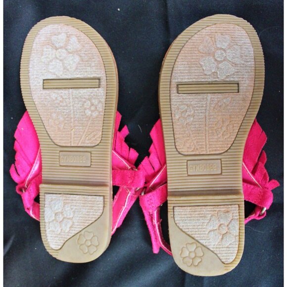 Gymboree Fairy Fashionable Girl's Pink Fringe Suede Sandals sz 12 Beach Spring - Picture 6 of 7